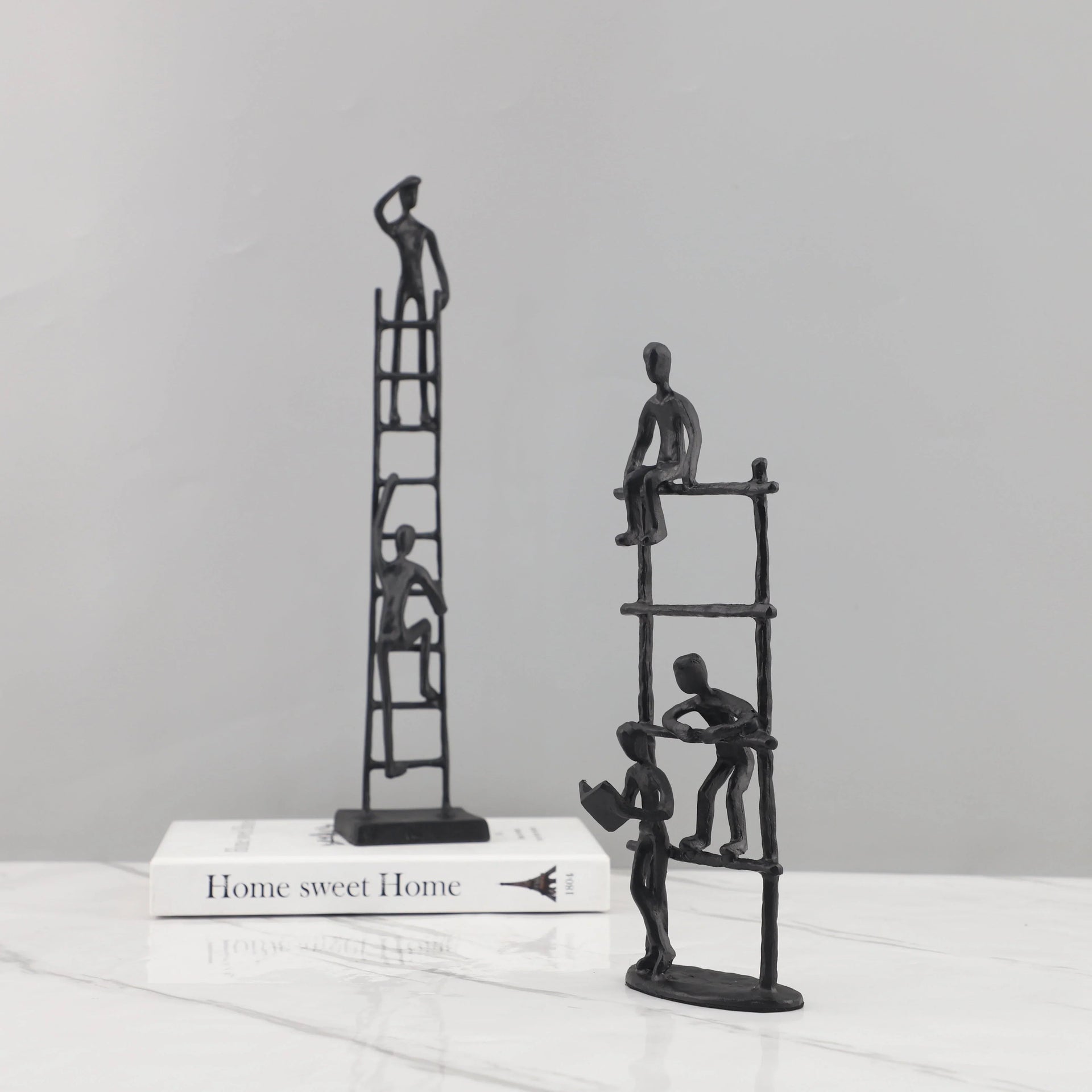 Abstract Climbing Ladder Sculpture for Modern Home Decor