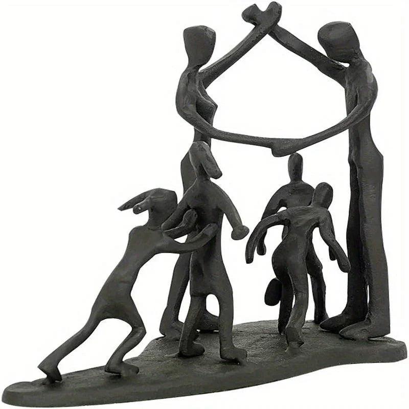 Abstract Family Together Sculpture for Modern Home Decor
