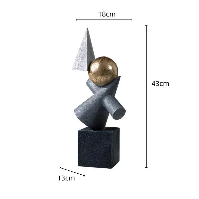 Abstract Geometric Sculpture Gold Leaf Accents for Your Living Room