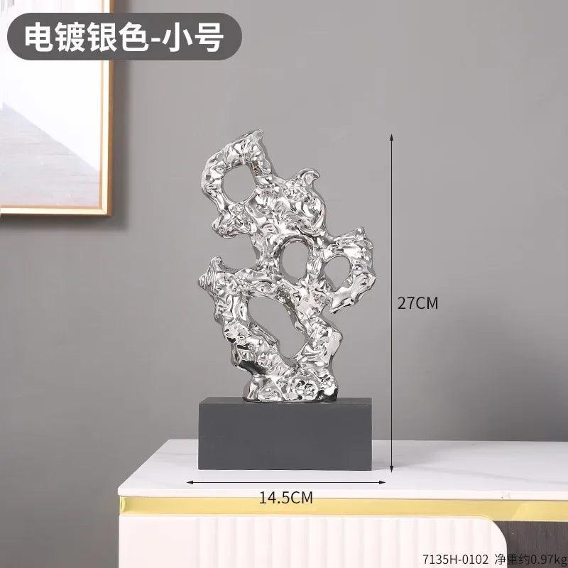 Abstract Gold Hollow Decorative Sculpture