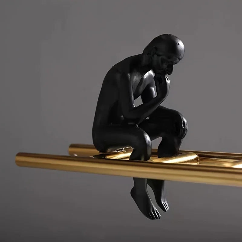Abstract Ladder Balance Sculpture – Modern Thinker Figurine Table Decor