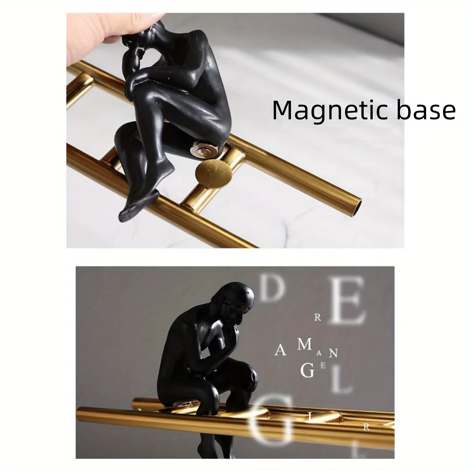 Abstract Ladder Balance Sculpture – Modern Thinker Figurine Table Decor