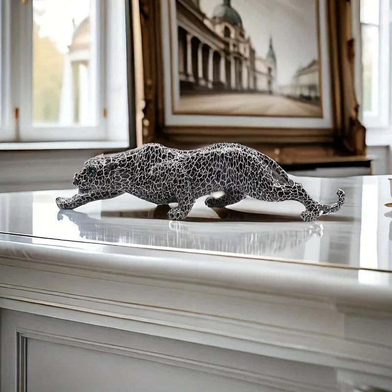 Abstract Leopard Figurine Modern Textured Table Decor