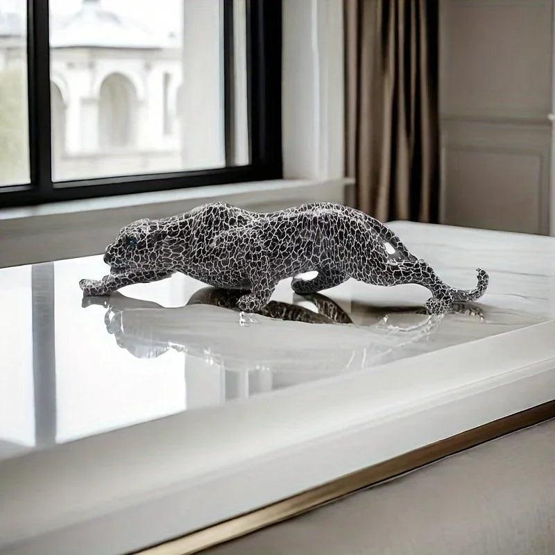 Abstract Leopard Figurine Modern Textured Table Decor