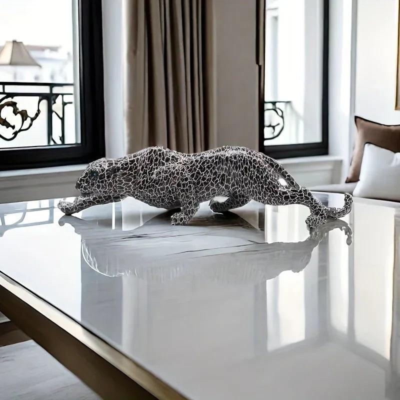 Abstract Leopard Figurine Modern Textured Table Decor