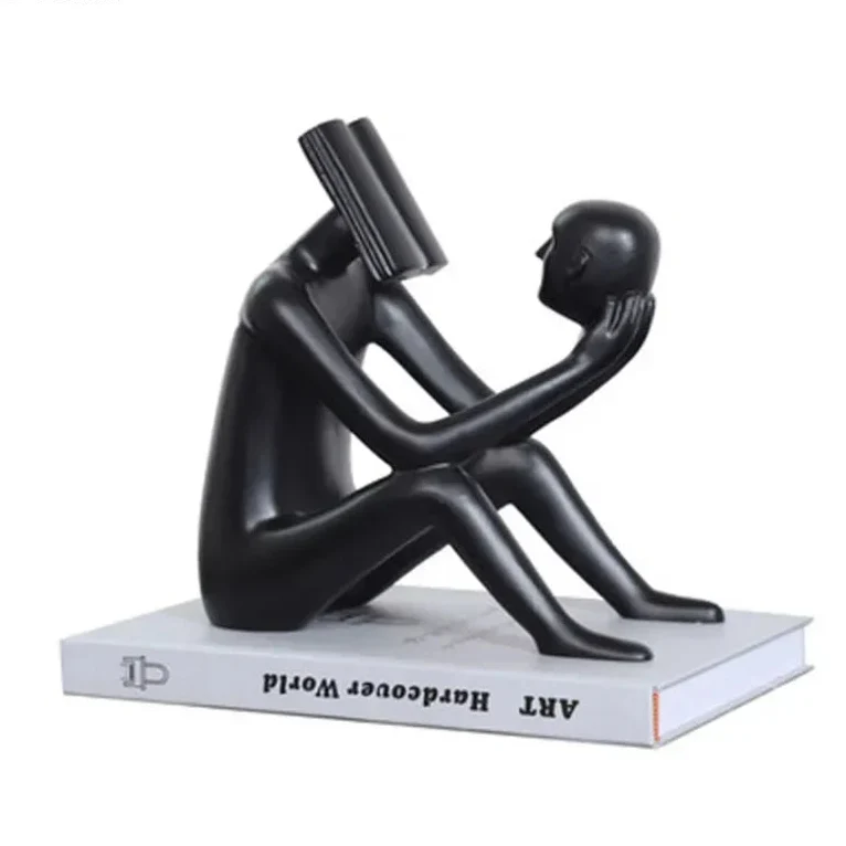 Abstract Seated Figure Sculpture Holding a Head