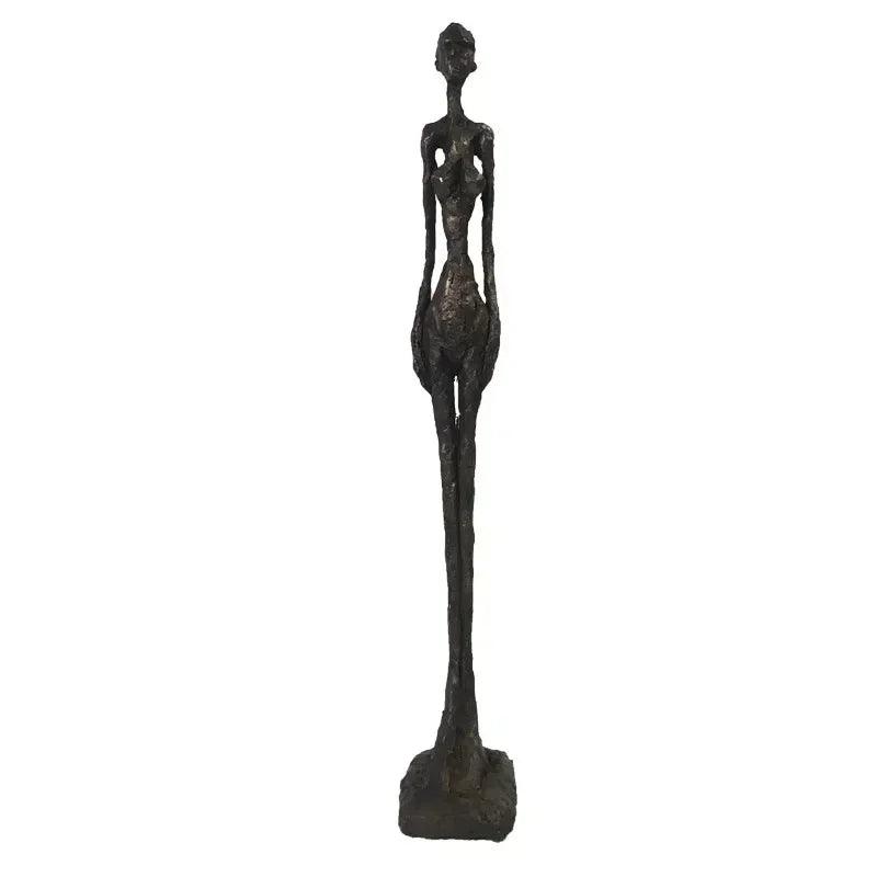 Abstract Standing Woman Brass Sculpture