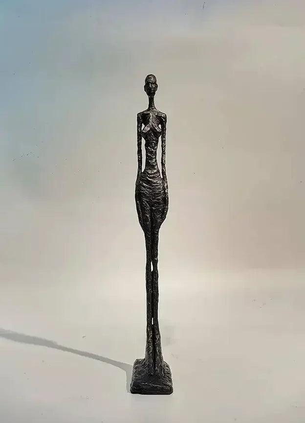 Abstract Standing Woman Brass Sculpture