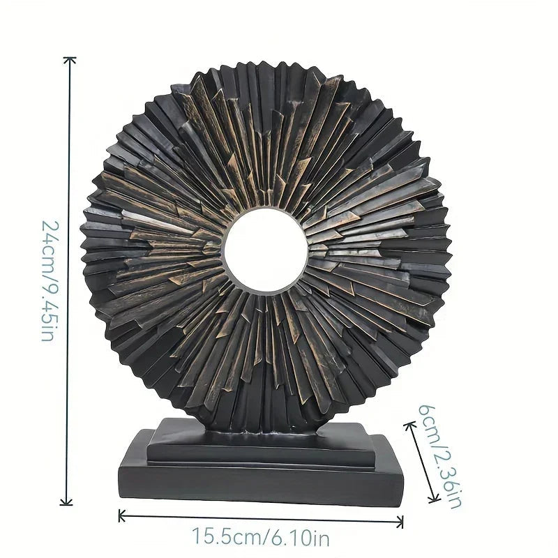 Abstract Sunburst Decorative Sculpture with Stand