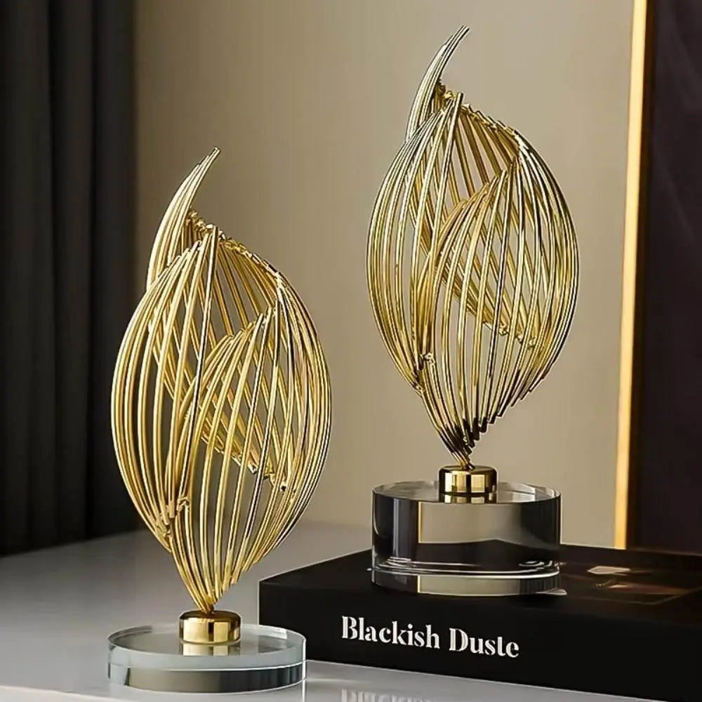 Abstract Table Sculpture - Golden Modern