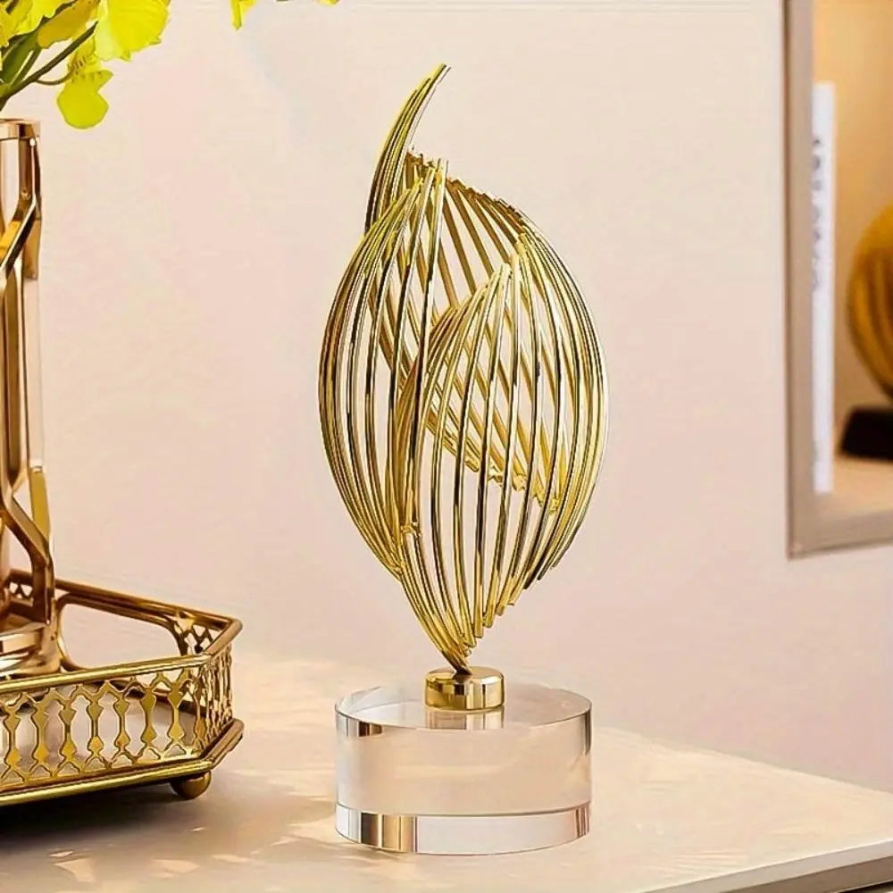 Abstract Table Sculpture - Golden Modern