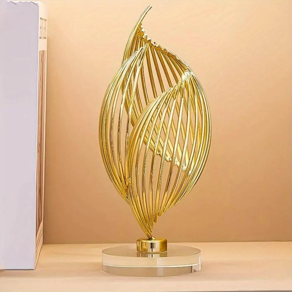 Abstract Table Sculpture - Golden Modern