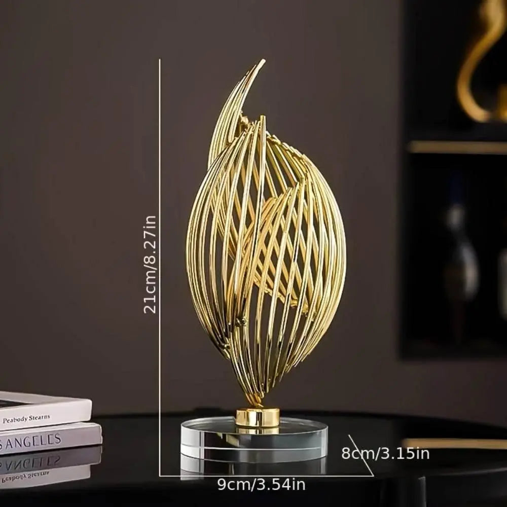 Abstract Table Sculpture - Golden Modern