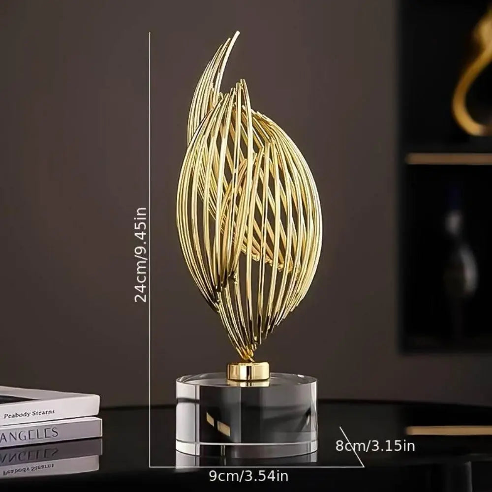 Abstract Table Sculpture - Golden Modern