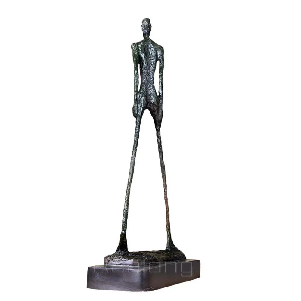 Abstract Walking Man Sculpture Modern Textured Metal Figurine