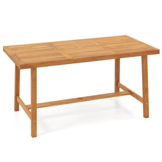 Acacia Wood Dining Table for 6 People Heavy-Duty Indoor Outdoor