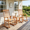 Acacia Wood Oversized Rocking Chair with High Back and Armrests for Outdoor-Natural