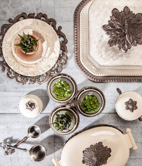 Acanthus Stoneware Condiment Server