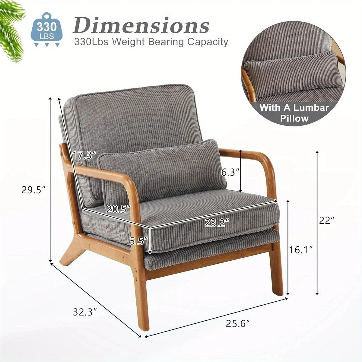 Accent Chair - Striped Blue White