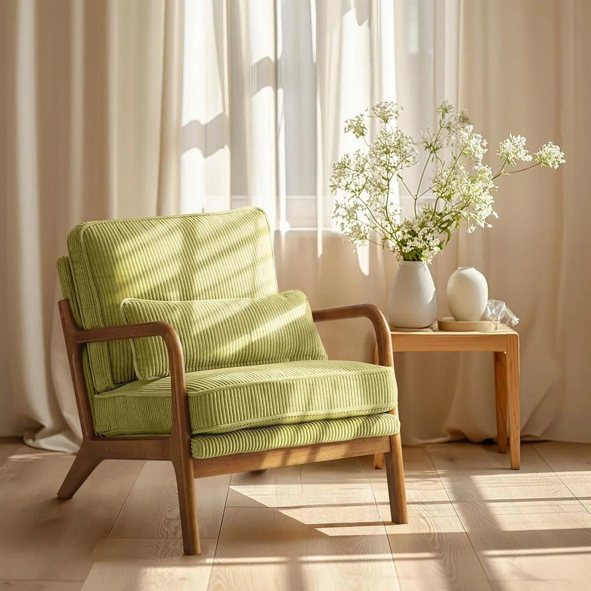 Accent Chair - Striped Blue White