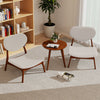 Accent Chairs Set of 2 with Side Table and Solid Wood Frame-Beige