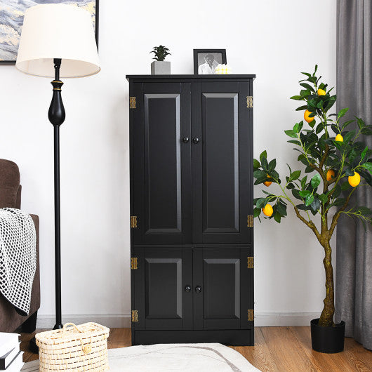 Accent Storage Cabinet Adjustable Shelves-Black