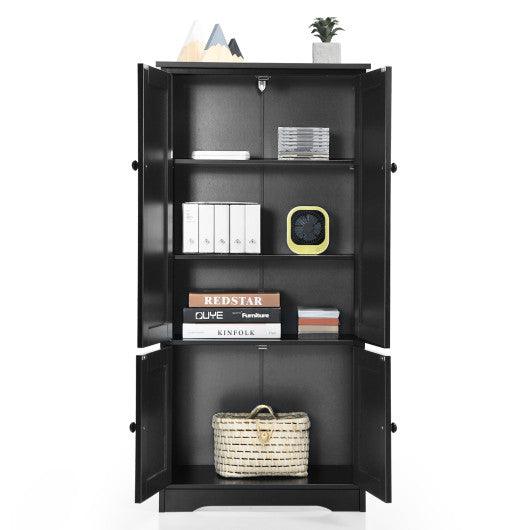 Accent Storage Cabinet Adjustable Shelves-Black