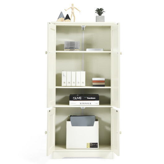 Accent Storage Cabinet Adjustable Shelves-White