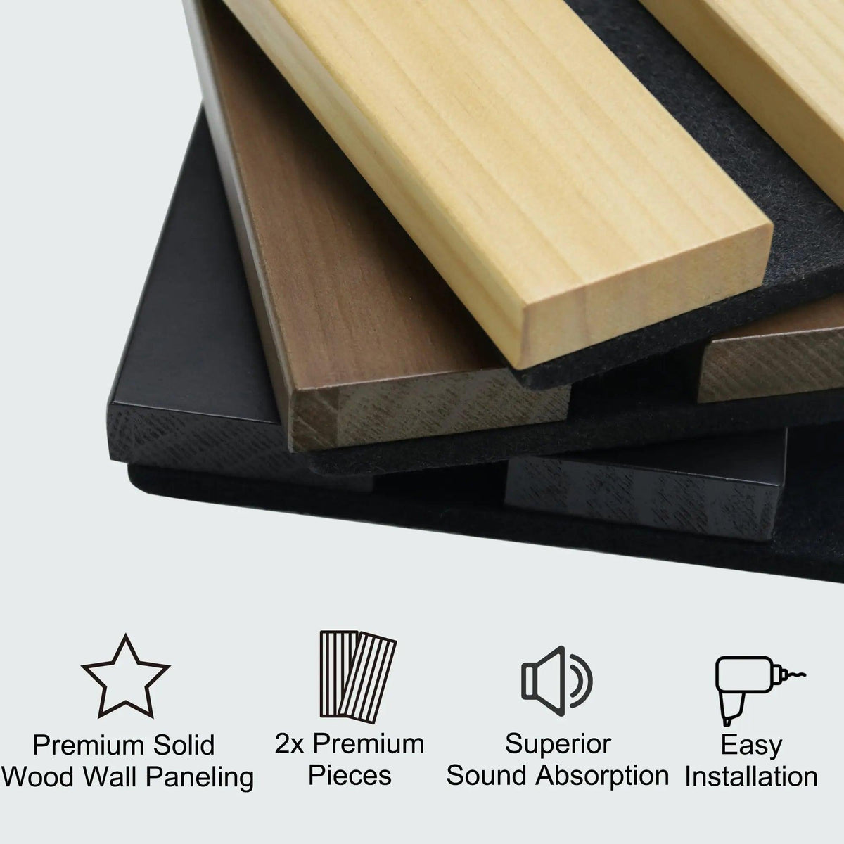 Solid Wood Acoustic Slat Wall Panels (Broad Strip)