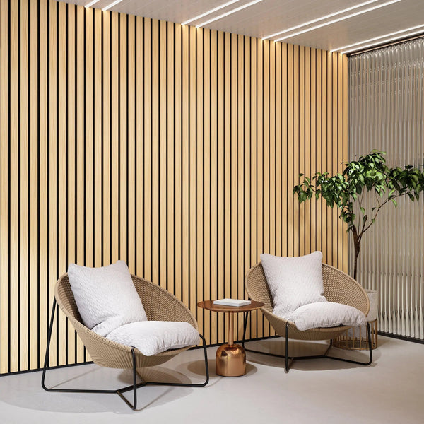 Solid Wood Acoustic Slat Wall Panels (Broad Strip)