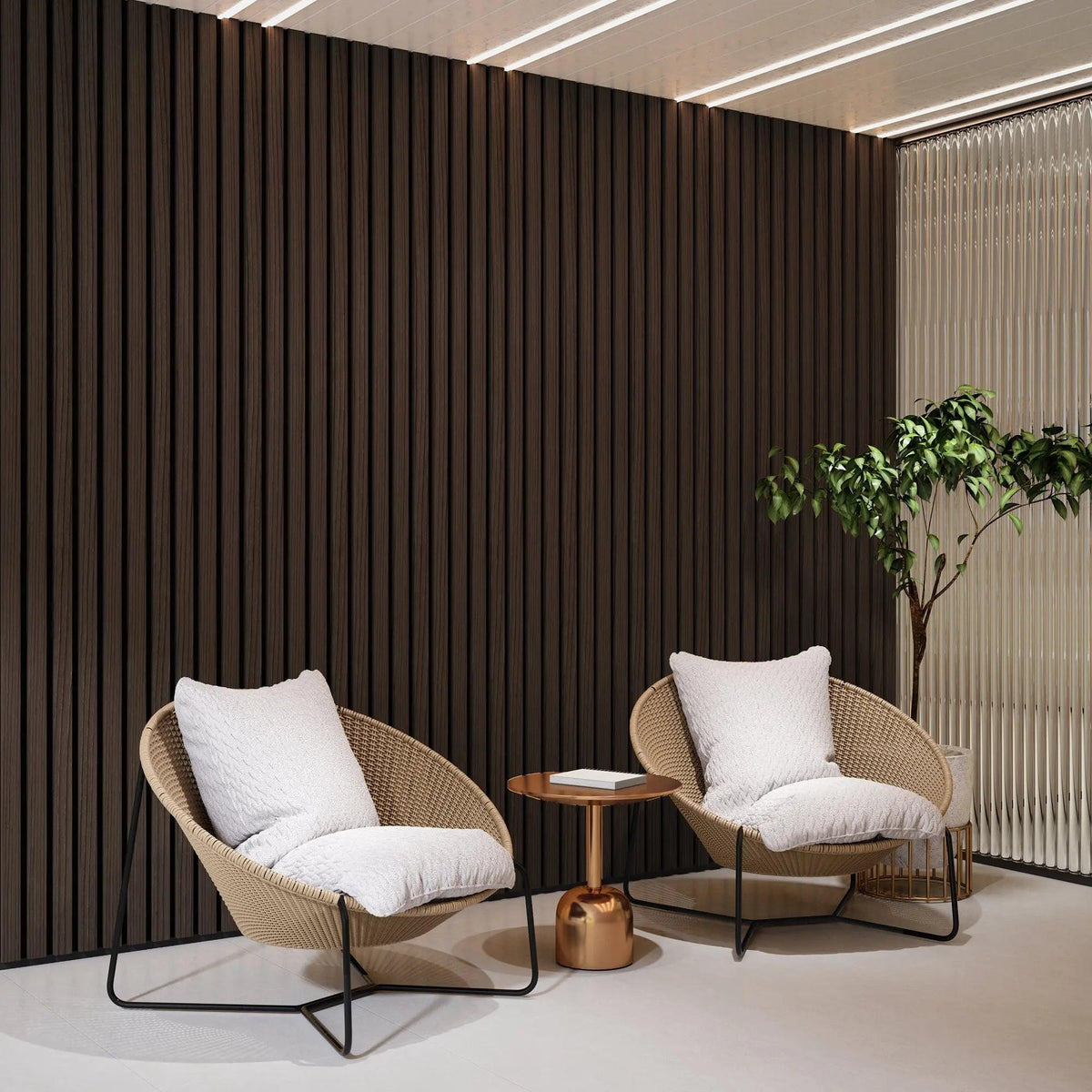 Solid Wood Acoustic Slat Wall Panels (Broad Strip)
