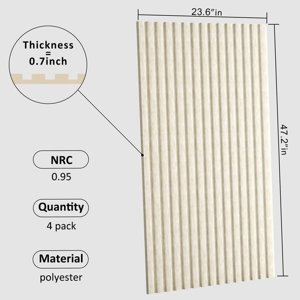 Acoustical 100% Polyester Wall Panel, 48x24x0.7 Sound Proof Wall Panels