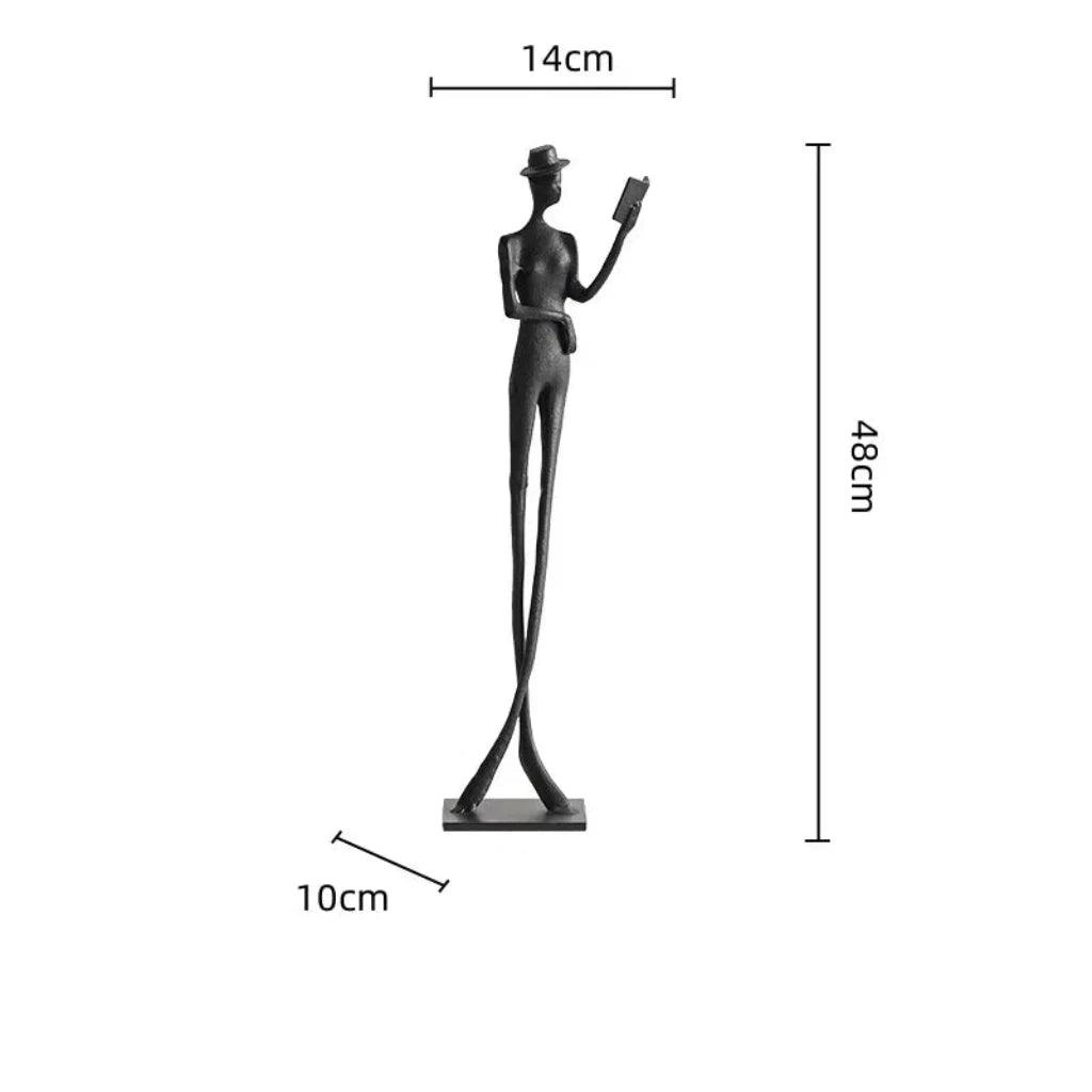 Acrobatic Sculpture Black with Silver Sphere for Modern Homes