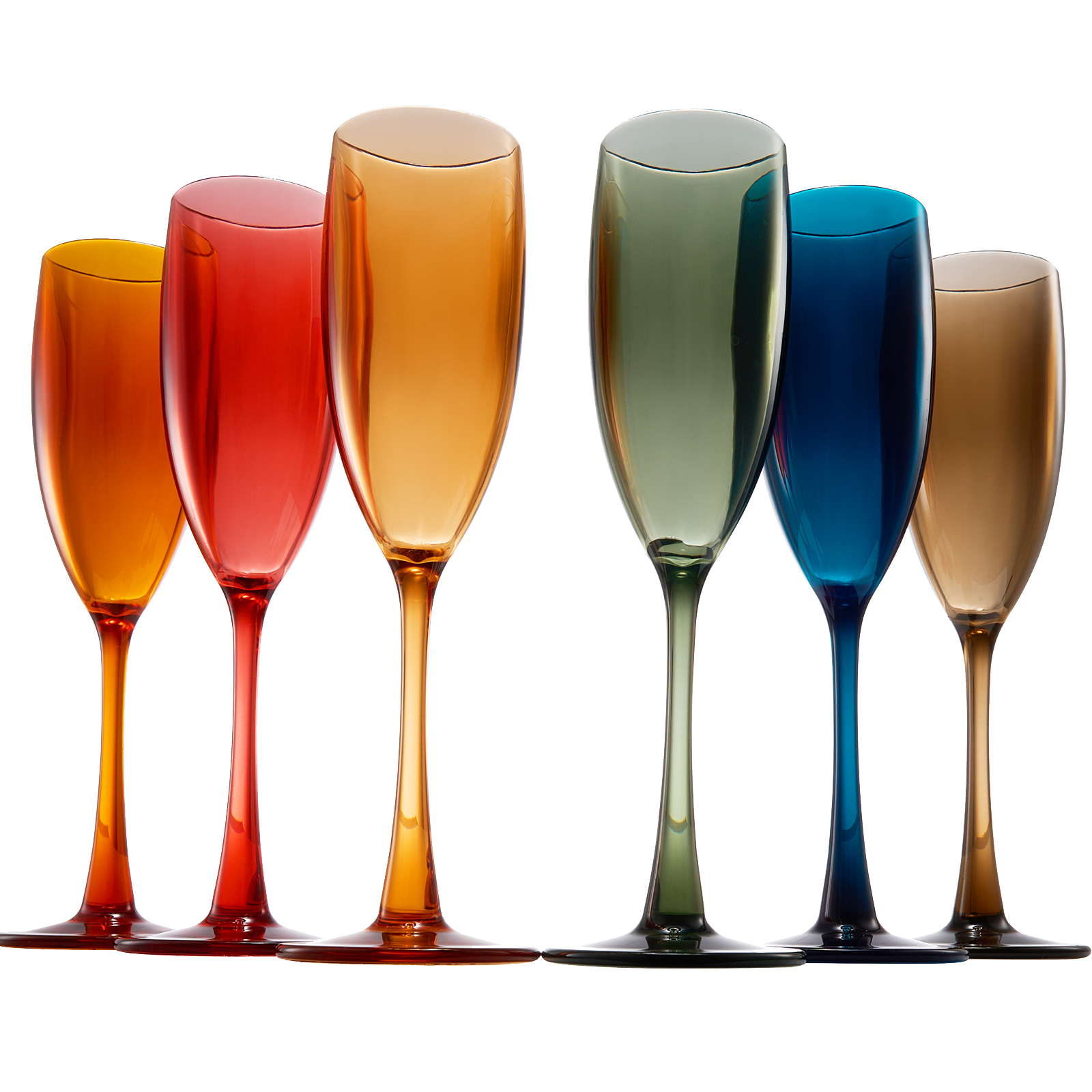 Unbreakable Pastel Color Acrylic Champagne Flutes Glasses | Set of 6 | European Style Toasting Cups 100% Tritan Drinkware, 5 oz Dishwasher Safe BPA-free plastic, Perfect for Wedding, Poolside Outdoors