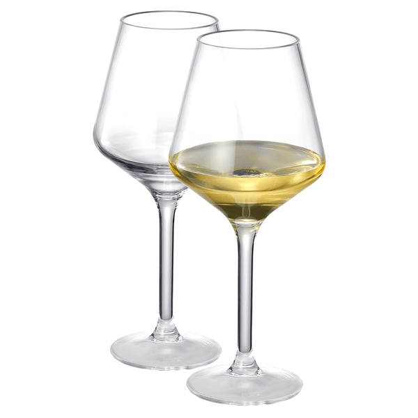 European Style Crystal, Stemmed Wine Glasses, Acrylic Glasses Tritan Drinkware, Unbreakable Muted Color | Set of 6 | Shatterproof BPA-free plastic, Reusable, All Purpose Glassware, Hand Wash Only 15oz