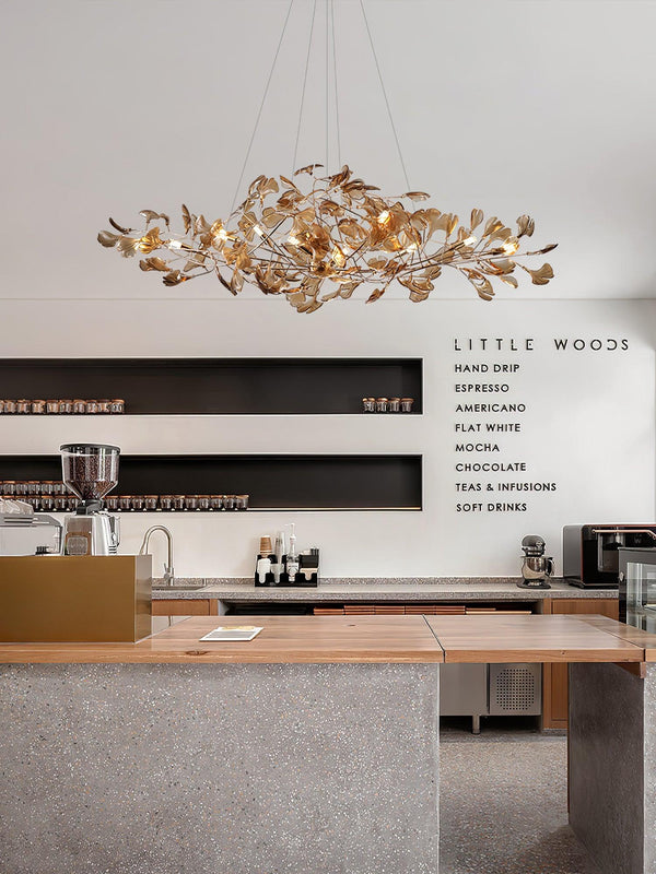 Acrylic Ginkgo Leaf Chandelier 31.5