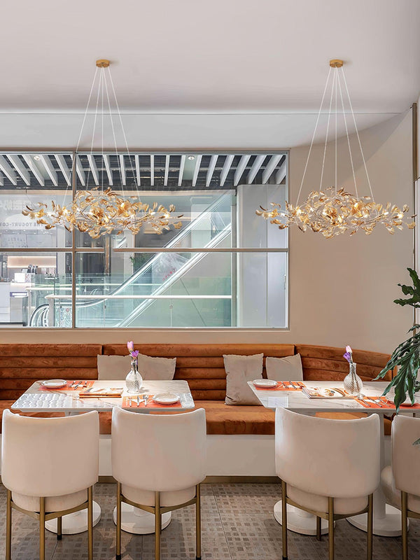 Acrylic Ginkgo Leaf Chandelier 31.5