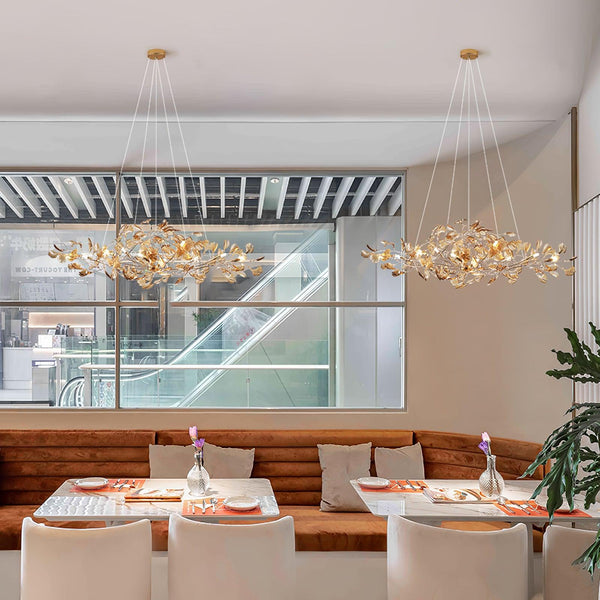 Acrylic Ginkgo Leaf Chandelier 31.5