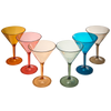Unbreakable Pastel Color Acrylic Martini Glasses | Set of 6 | European Style Cocktail Cups 100% Tritan Drinkware, 5 oz Dishwasher Safe BPA-free plastic, For Wedding, Poolside Indoors & Outdoors