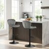 Adjustable Counter Height Chairs Set of 2 with Velvet Upholstered Backrests-Gray