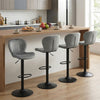 Adjustable Counter Height Chairs Set of 4 with Velvet Upholstered Backrests-Gray