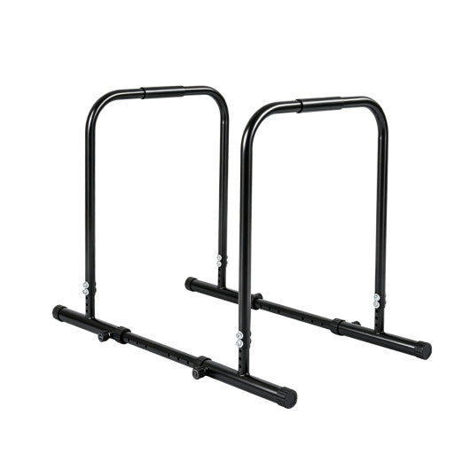 Adjustable Dip Bar Station with 660 LBS Capacity for Home Gym-Black