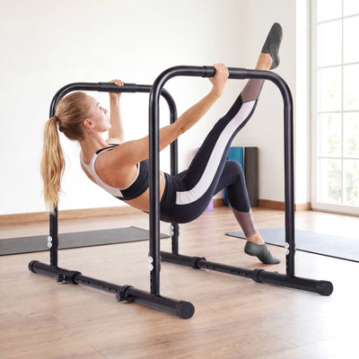 Adjustable Dip Bar Station with 660 LBS Capacity for Home Gym-Black