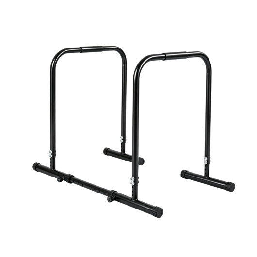 Adjustable Dip Bar Station with 660 LBS Capacity for Calisthenics and Strength Training-Black