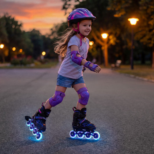 Adjustable Kids' Incline Skates for Boys Girls Ages 5-14-Purple