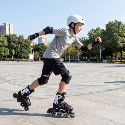 Adjustable Kids' Incline Skates 4 Sizes Adjustable Blade Roller-Black