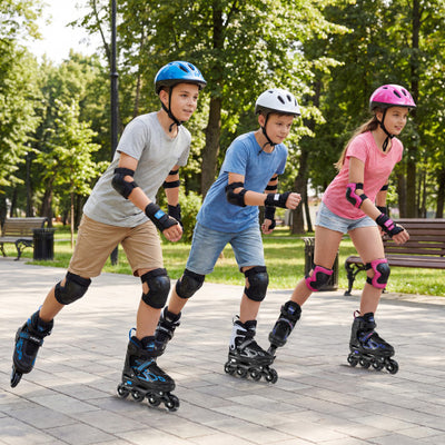 Adjustable Kids' Incline Skates 4 Sizes Adjustable Blade Roller-Blue