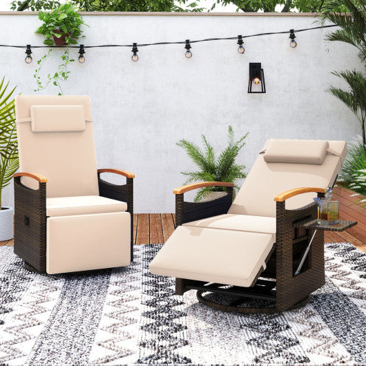 Adjustable Outdoor Recliner Chair with 150° Backrest and Footrest