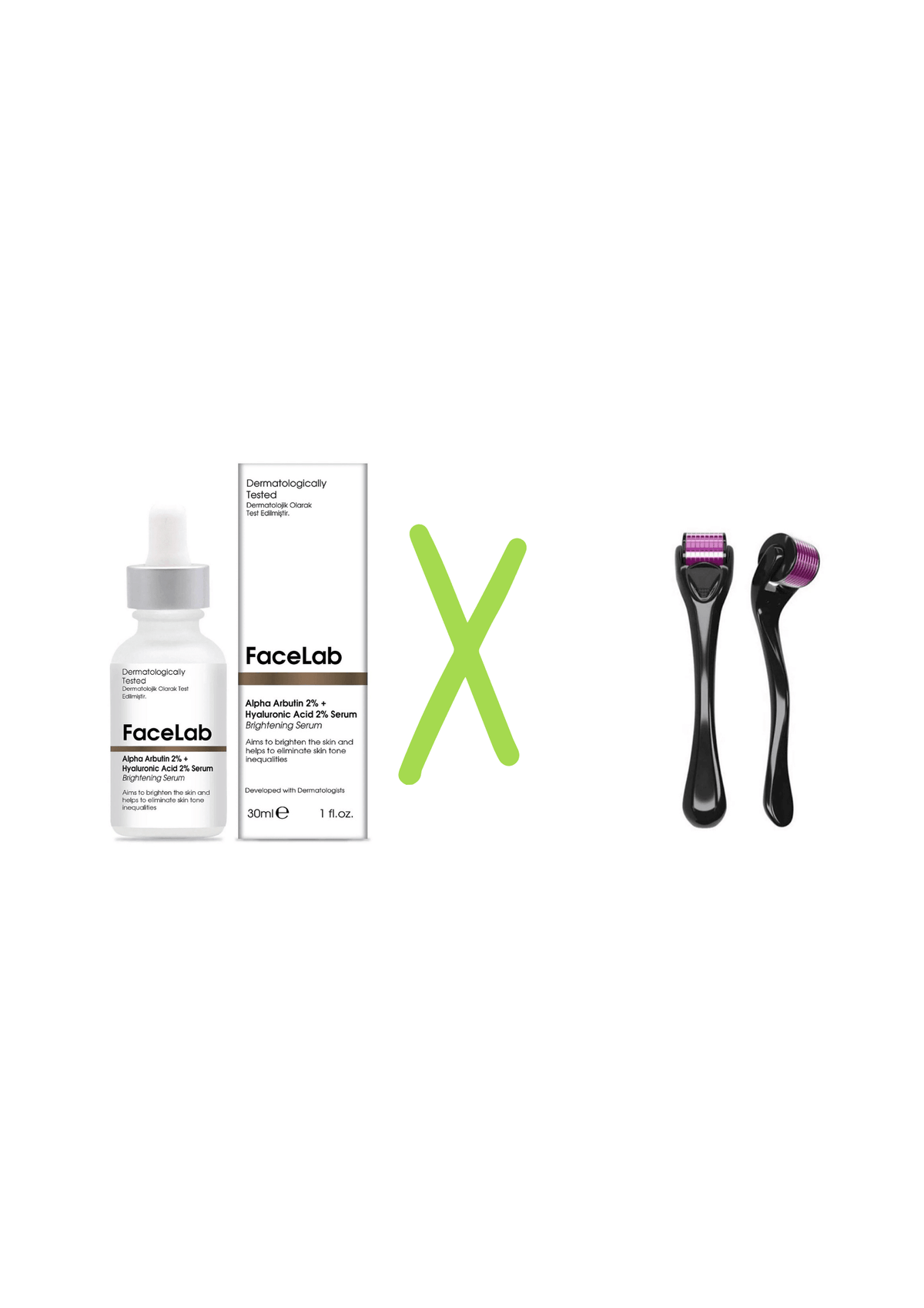 FaceLab Anti-Blemish Skin Serum 30 ml x Dermaroller Titanium 540 Needle 1 Mm