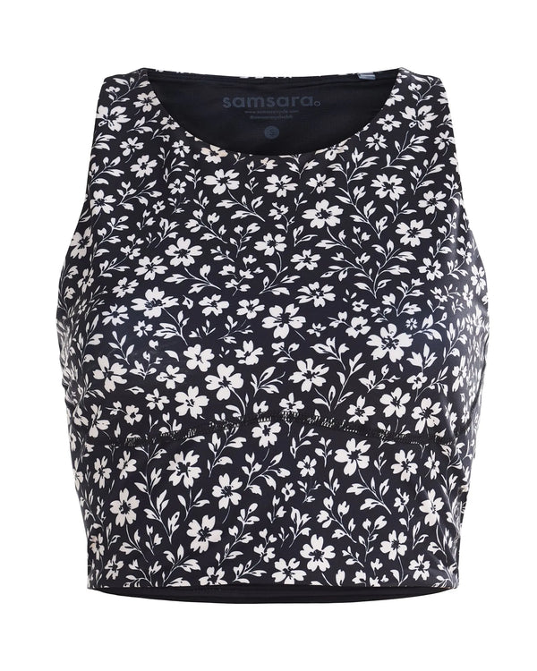 Adventure Crop Top - Black Floral Maze